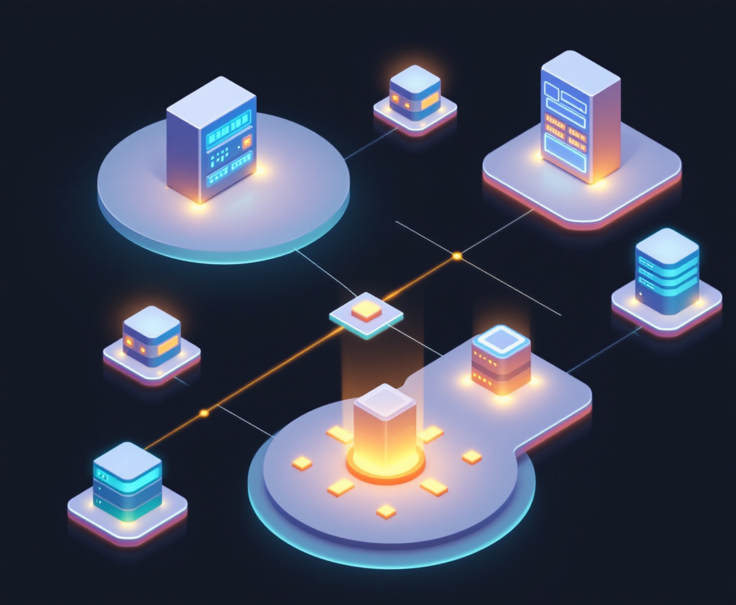 Architecture diagram — 20 servers, 8 clusters